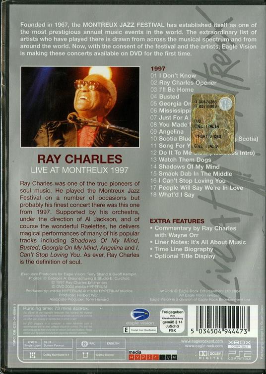 Ray Charles. Live at Montreaux 1997 (DVD) - DVD di Ray Charles - 2