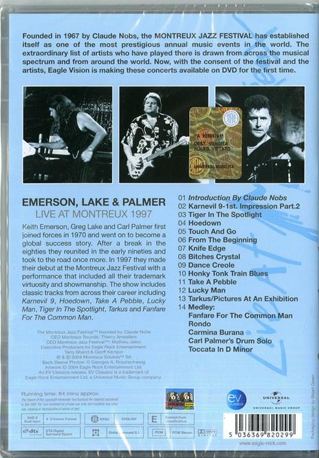 Live at Montreux 1997 (DVD) - DVD di Keith Emerson,Carl Palmer,Greg Lake,Emerson Lake & Palmer - 2