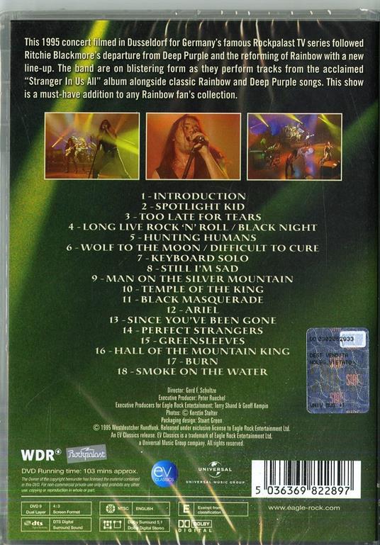 Black Masquerade (DVD) - DVD di Ritchie Blackmore,Rainbow - 2