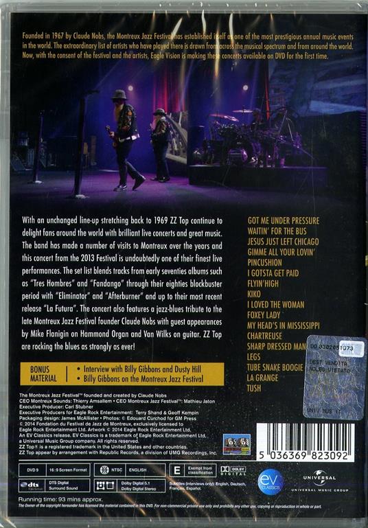 Live at Montreux 2013 (DVD) - DVD di ZZ Top - 2