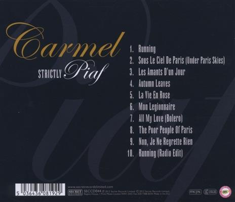 Strictly Piaf - CD Audio di Carmel - 2