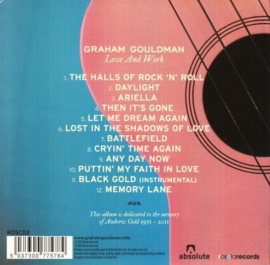 Love and Work (Digipack) - CD Audio di Graham Gouldman - 2