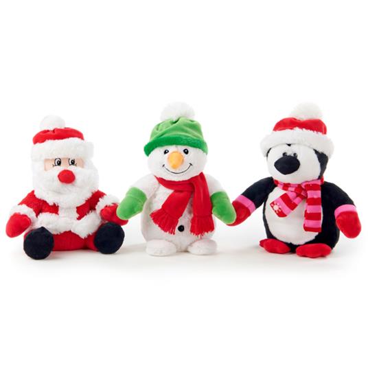 Pinguino, Babbo Natale E Pupazzo Di Neve Peluche 25Cm C/Cappello Di Natale  - Whitehouse Leisure - Personaggi - Giocattoli | IBS