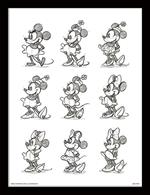 Stampa in cornice 30 x 40 cm Minnie Mouse. Sketched. Multi