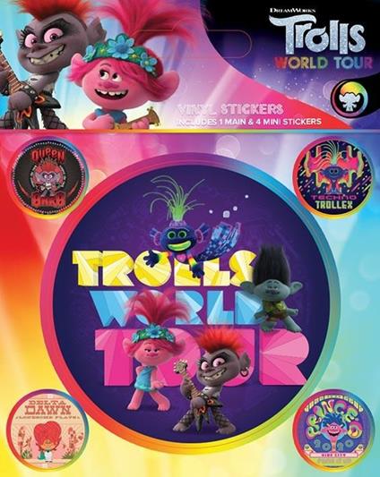 Adesivi. Trolls: World Tour Change The Record -Vinyl Sticker Pack-