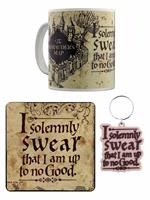 Set Tazza, Sottobicchiere E Portachiavi Harry Potter. Marauders Map