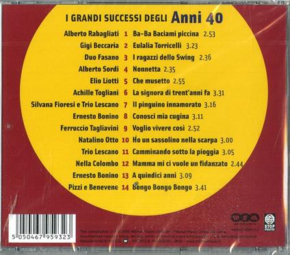 I grandi successi degli anni '40 - CD Audio