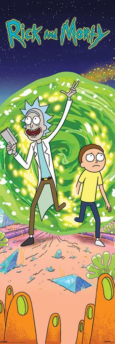 Poster Da Porta 53X158 Cm Rick And Morty. Portal