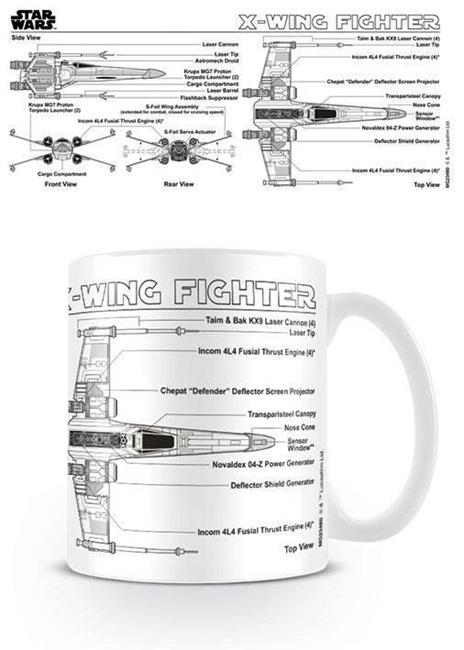 Tazza Star Wars. X-Wing Fighter Sketch