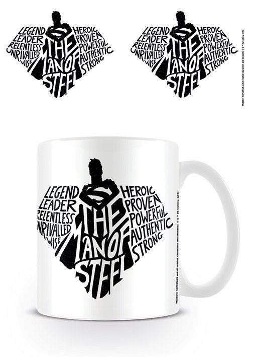 Tazza Superman. Man of Steel Typography