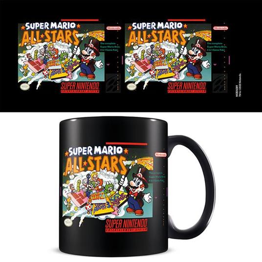 Nintendo: Super Nintendo: Super Mario All Stars Black Pod Mug (Tazza)