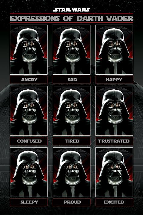 Poster Maxi 61x91,5 Cm Star Wars. Expressions Of Darth Vader