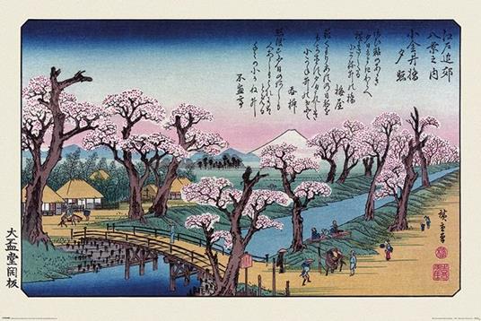 Maxi Poster 61x91,5 Cm Hiroshige. Mount Fuji, Koganei Bridge