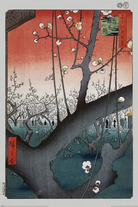 Hiroshige: Pyramid - Plum Orchard Near Kameido Shrine (Poster Maxi 61X91,5  Cm) - Pyramid - Idee regalo