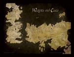 Stampa in cornice 30 x 40 cm Game Of Thrones. Westeros And Essos Antique Map