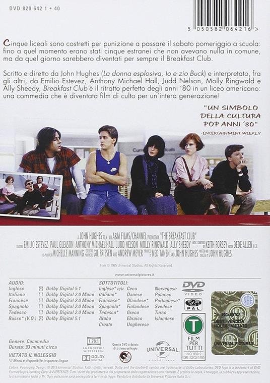 Breakfast Club (DVD) di John Hughes - DVD - 2