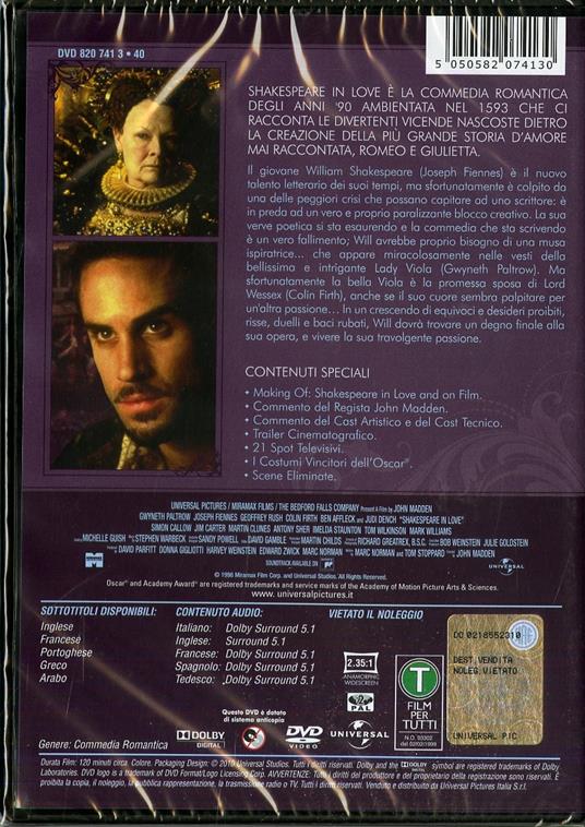 Shakespeare in Love (DVD) di John Madden - DVD - 2