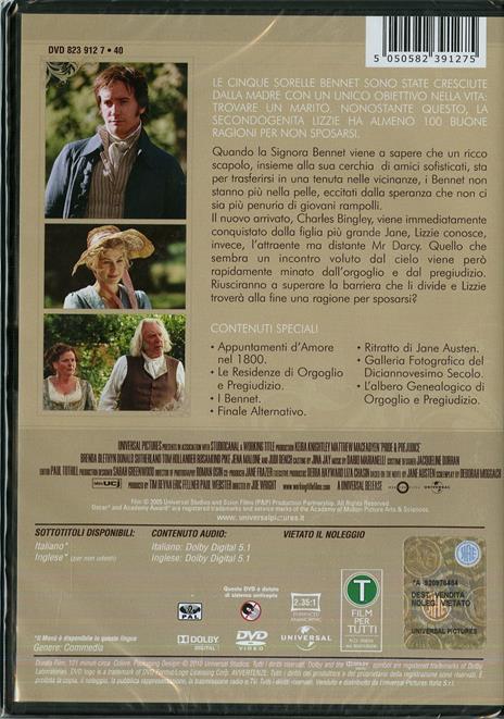 Orgoglio e pregiudizio di Joe Wright - DVD - 2