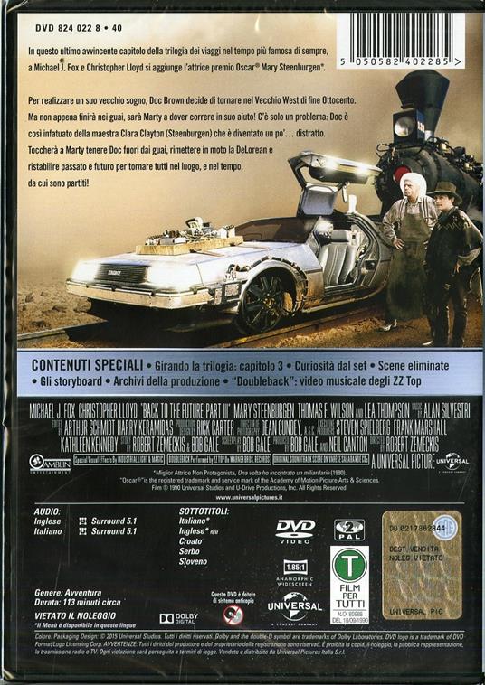 Ritorno al futuro. Parte III di Robert Zemeckis - DVD - 2