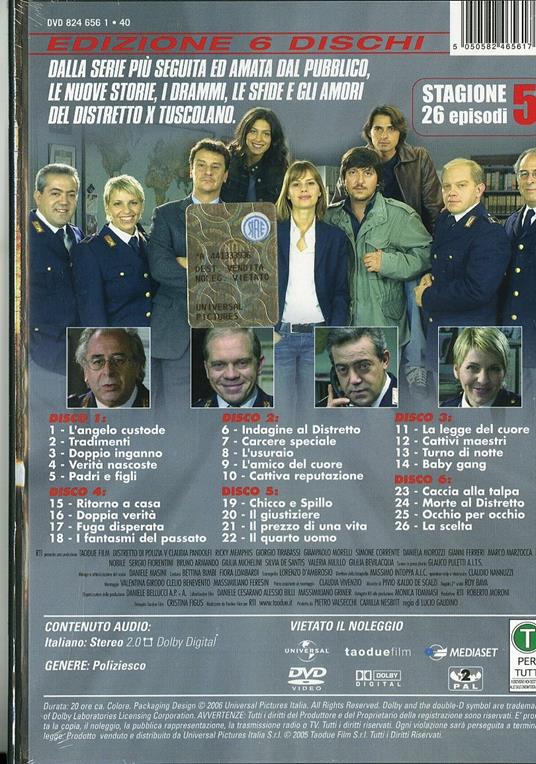 Distretto di polizia. Stagione 5 (6 DVD) - DVD - Film di Lucio Gaudino  Giallo | IBS