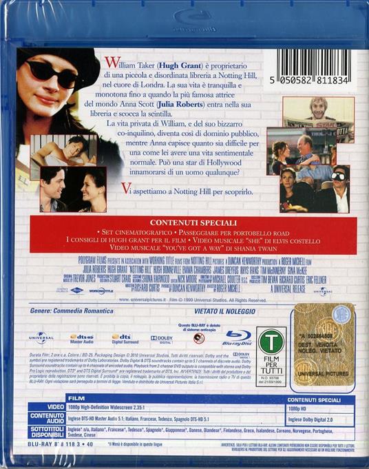 Notting Hill di Roger Michell - Blu-ray - 2