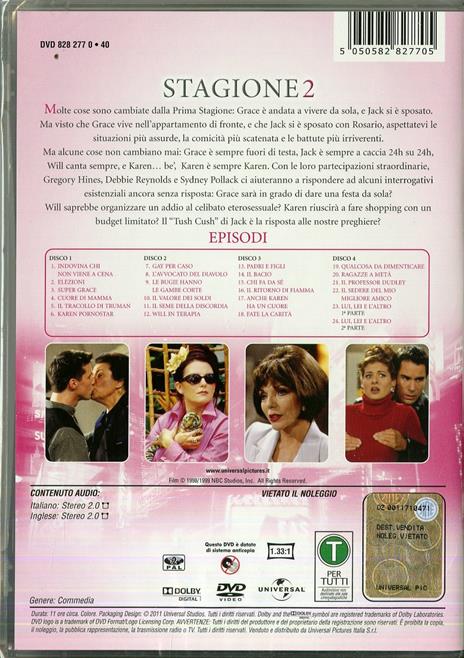 Will & Grace. Stagione 2 (4 DVD) - DVD - 2