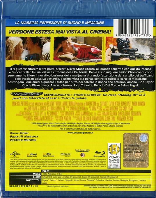 Le belve - Blu-ray - Film di Oliver Stone Giallo | IBS