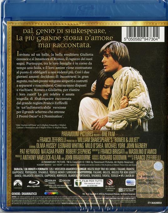 Romeo e Giulietta di Franco Zeffirelli - Blu-ray - 2