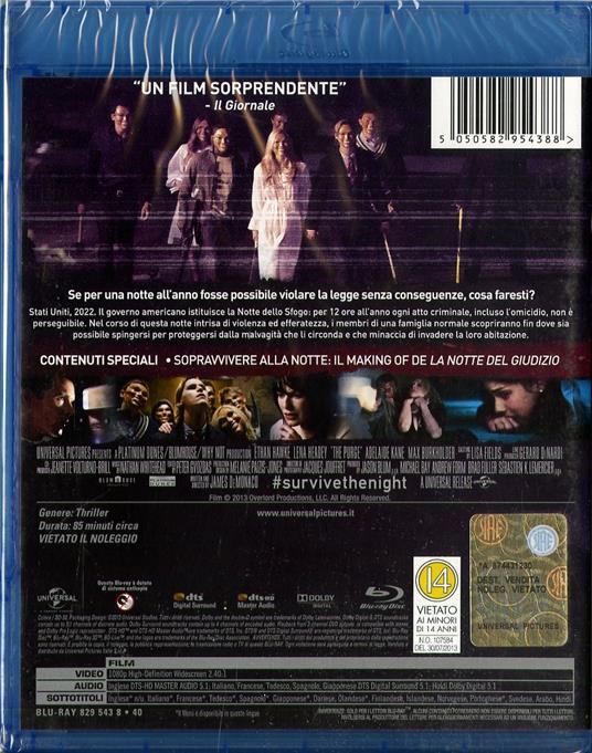 La notte del giudizio - Blu-ray - Film di James DeMonaco Giallo | IBS
