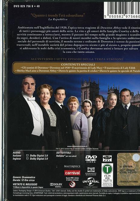 Downton Abbey. Stagione 3 (Serie TV ita) (4 DVD) di Ashley Pearce,Andy Goddard,Brian Kelly - DVD - 2