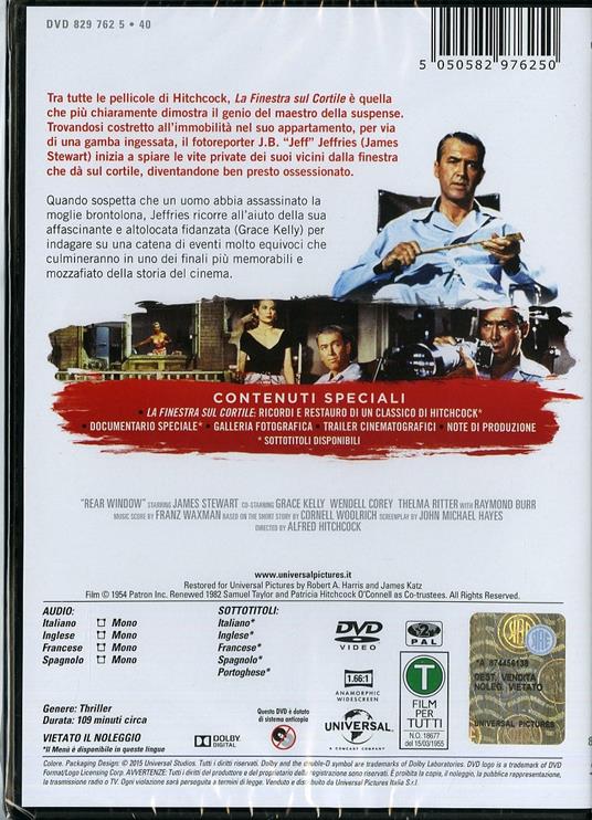 La finestra sul cortile - DVD - Film di Alfred Hitchcock Giallo | IBS