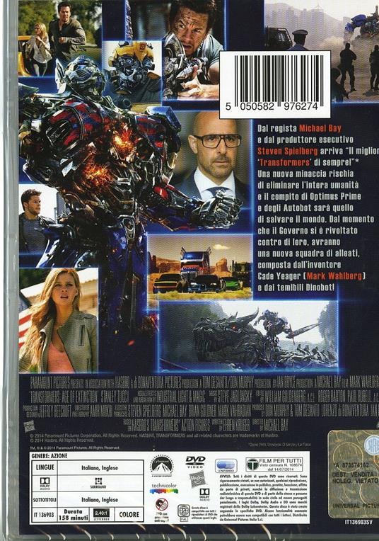 Transformers 4. L'era dell'estinzione di Michael Bay - DVD - 2