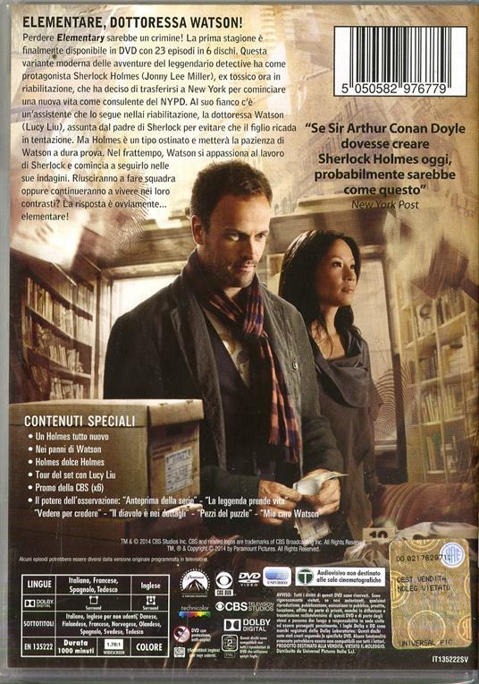 Elementary. Stagione 1 (6 DVD) di Andrew Bernstein,John David Coles,Peter Werner - DVD - 2