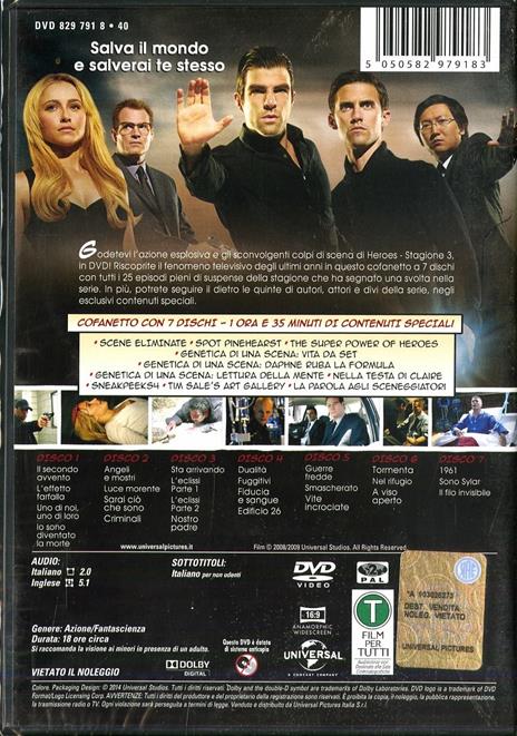 Heroes. Stagione 3 (7 DVD) di Greg Beeman,Allan Arkush,Jeannot Szwarc - DVD - 2