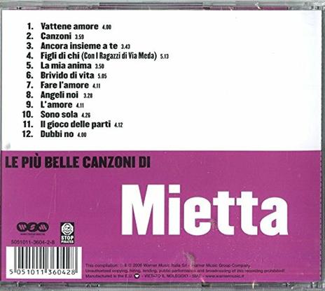 Le più belle canzoni di Mietta - CD Audio di Mietta - 2