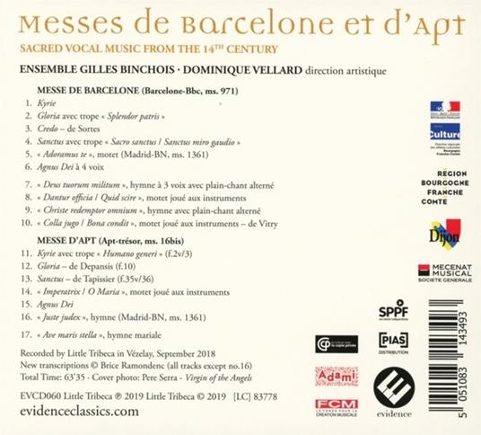 Messes De Barcelone Et D'Apt - CD Audio di Ensemble Gilles Binchois - 2