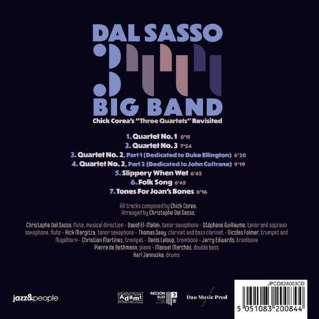 Chick Corea's Three Quartets Revisited - CD Audio di Dal Sasso Big Band - 2