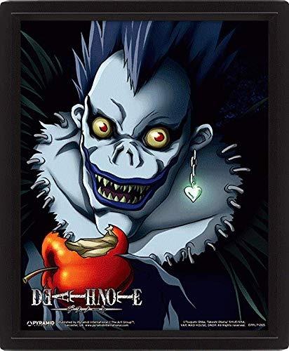 Poster Lenticolare 3D Death Note Light Ryuk Split 10X8 3D. Framed - 2