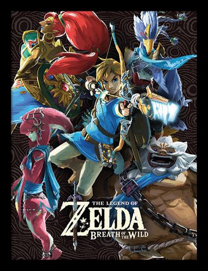 Stampa In Cornice 30X40 Cm Legend Of Zelda: Breath Of The Wild. Divine Beasts Collage