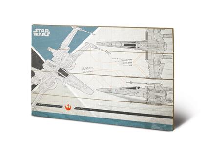 Stampa Su Legno 59X40Cm Star Wars The Last Jedi. X-Wing Plans