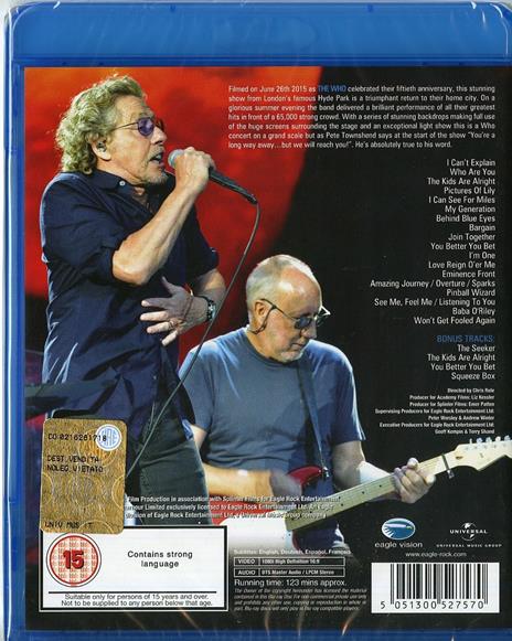 The Who. Live In Hyde Park (Blu-ray) - Blu-ray di Who - 2