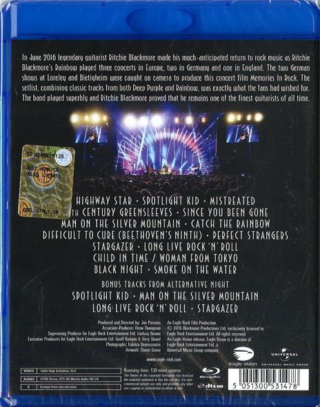 Ritchie Blackmore. Rainbow. Memories In Rock. Live In Germany (Blu-ray) - Blu-ray di Ritchie Blackmore,Rainbow - 2