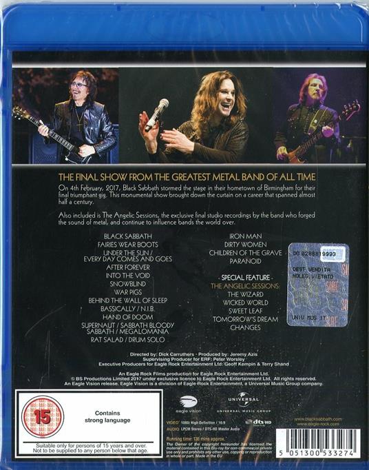 The End (Blu-ray) - Blu-ray di Black Sabbath - 2
