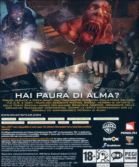 F.E.A.R. 2: Project Origin - gioco per Xbox 360 - Sierra Entertainment -  Sparatutto - In soggettiva - Videogioco | IBS