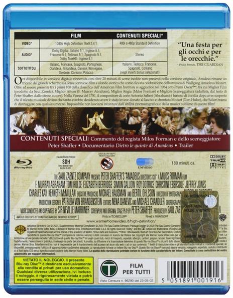 Amadeus di Milos Forman - Blu-ray - 2