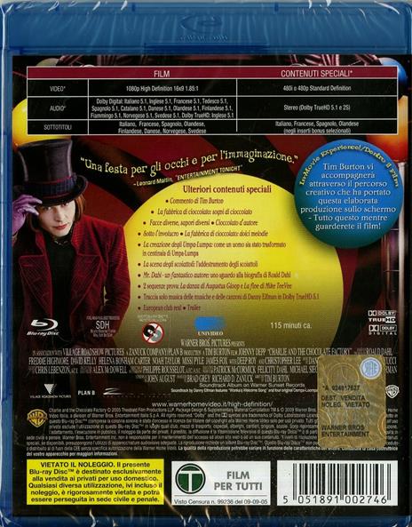 La fabbrica di cioccolato (1 DVD) - DVD - Film di Tim Burton Fantastico