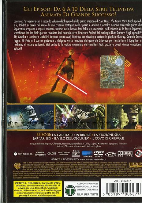 Star Wars. The Clone Wars. Vol. 2 di Dave Filoni,Brian O'Connell,Justin Ridge - DVD - 2