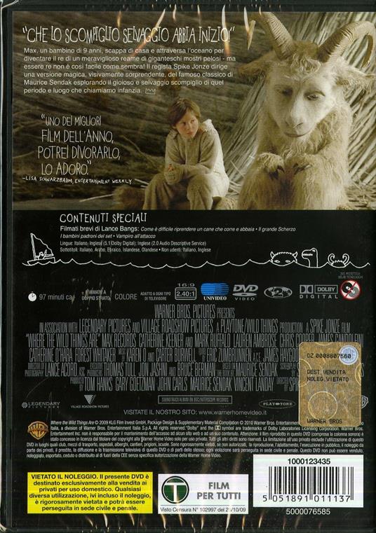 Nel paese delle creature selvagge - DVD - Film di Spike Jonze Fantastico