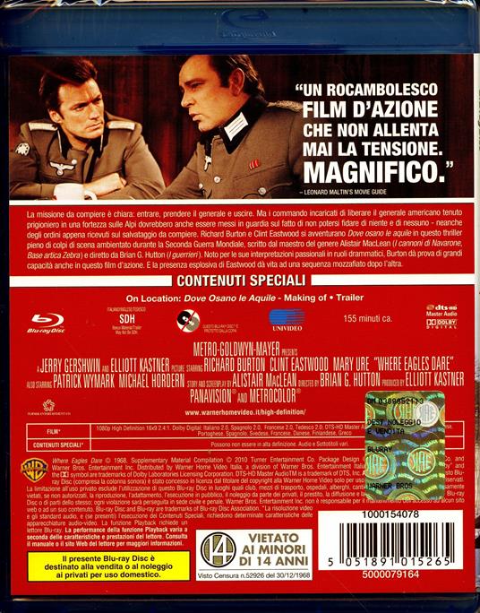 Dove osano le aquile di Brian G. Hutton - Blu-ray - 2