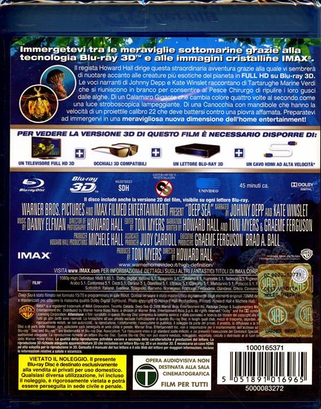 IMAX. Deep Sea 3D<span>.</span> versione 3D di Howard Hall - Blu-ray - 2